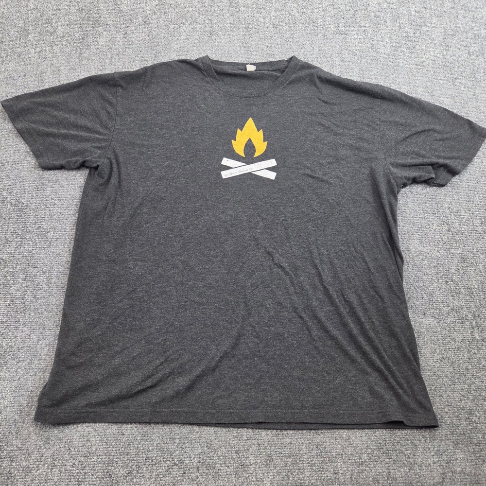 Up North Trading Company Tshirt Mens XL Charcoal Campfire Graphic Short Sleeve